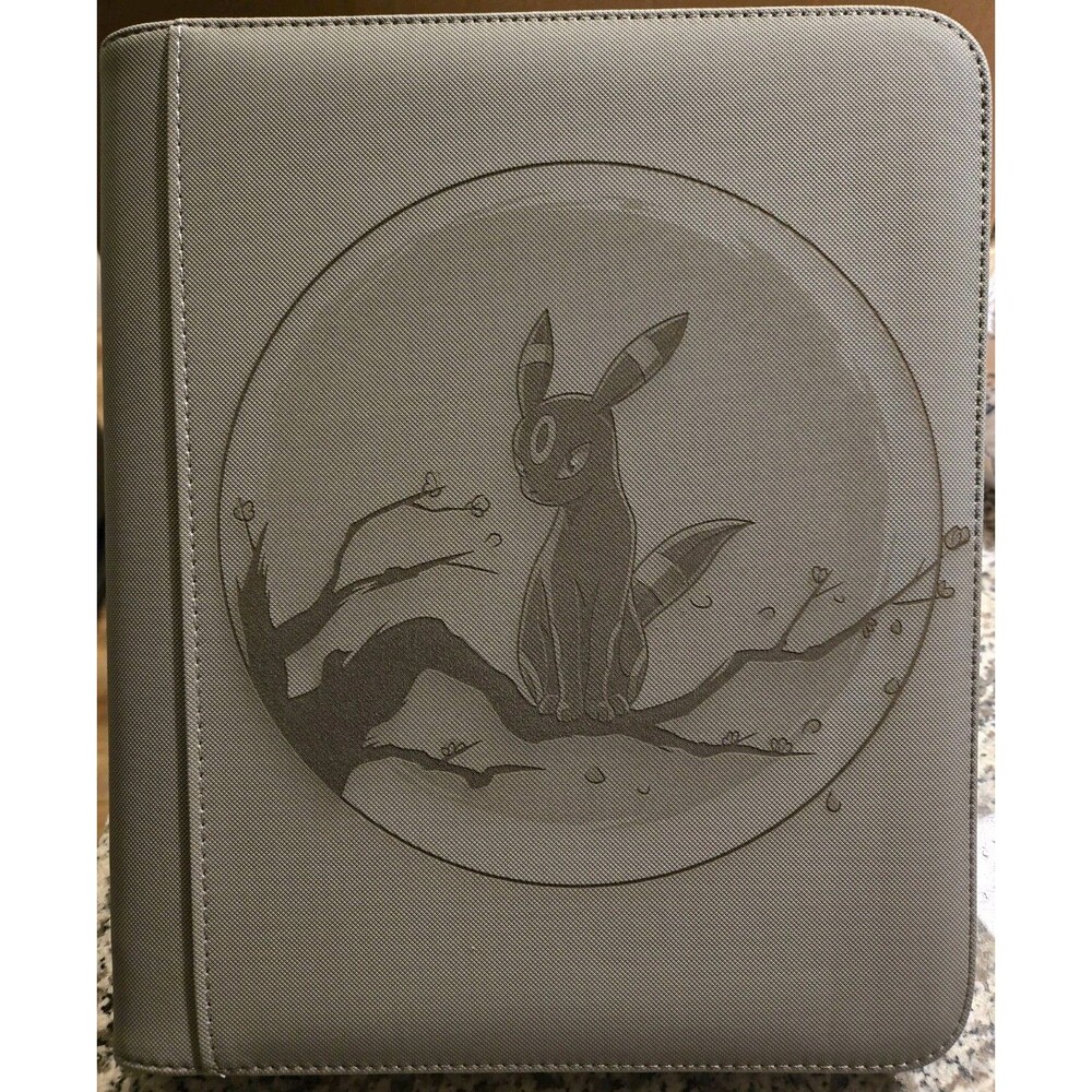 Pokemon Umbreon 4 Pocket GRAY  Top Loader Binder 128 Cards Ready to Ship